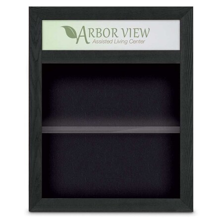 United Visual Products Outdoor Enclosed Combo Board, 42"x32", Satin Frame/Black Porc & Keylime UVCB4232OD-BLKPORC-KEYLIME